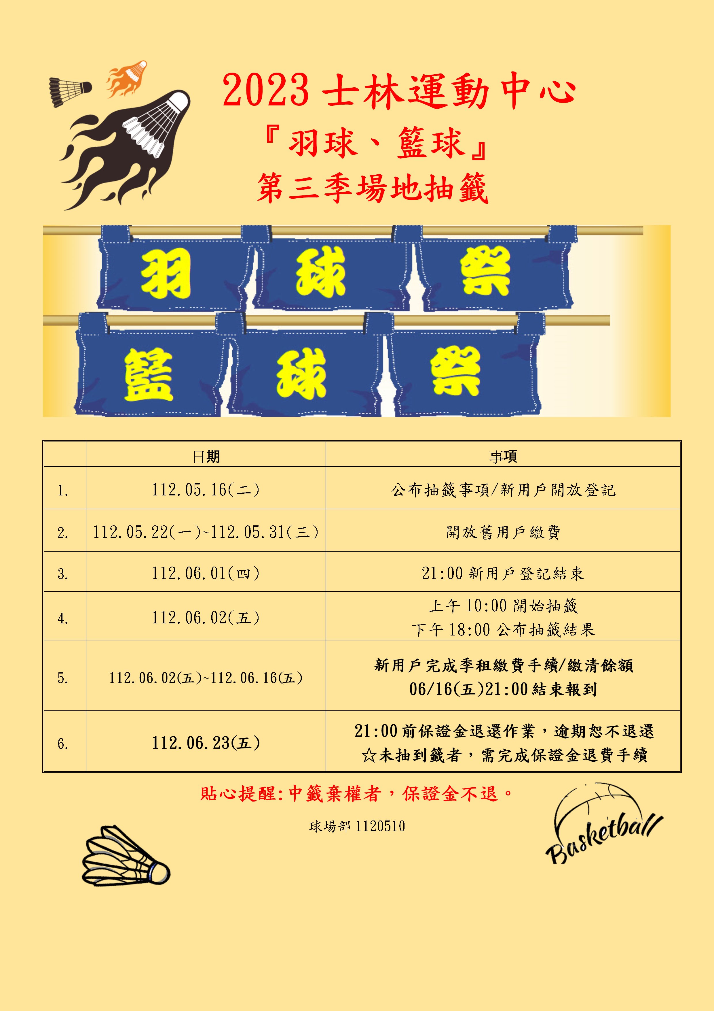 2023'第三季長租抽籤開跑～～～～.