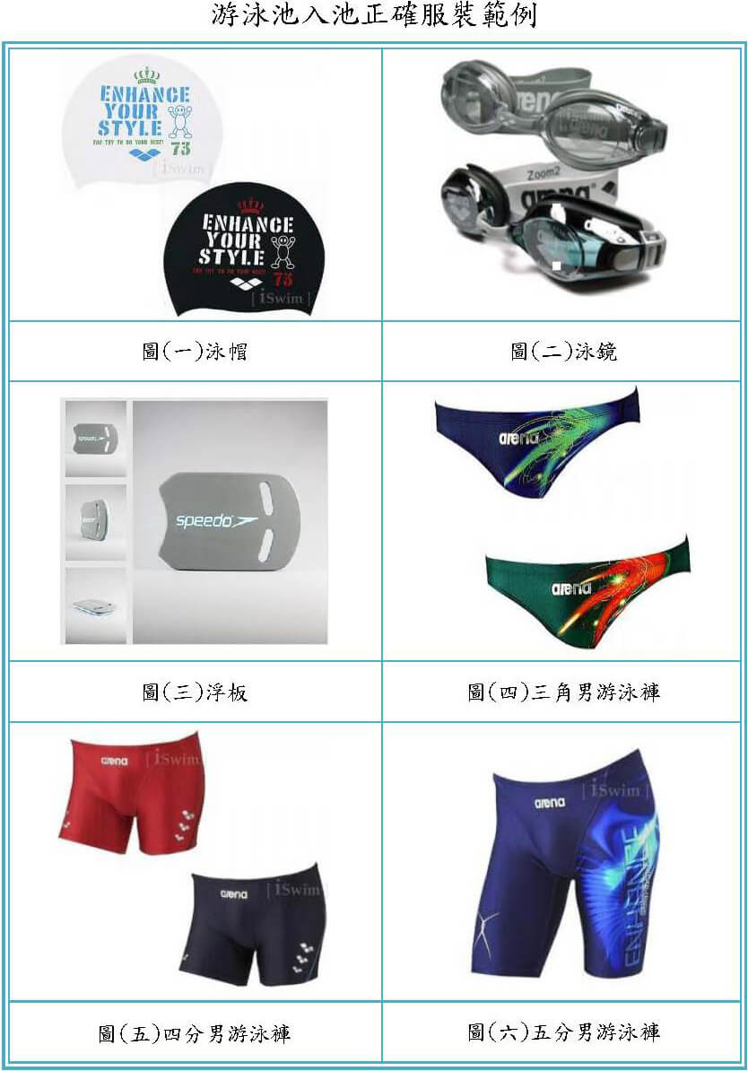 入游泳池正確服裝範例 入游泳池正確服裝範例